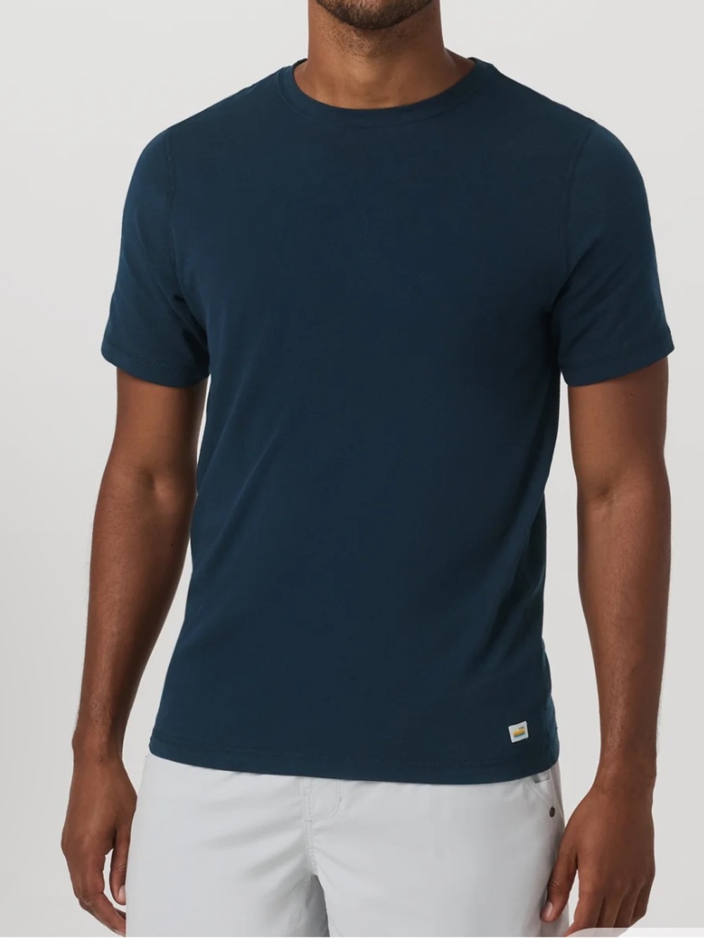 Vouri Tuvalu Tee Size XL Heathered Blue Ink Crew Short Sleeve Buttery Soft Comfy